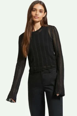 Sheer L/S Knit Top